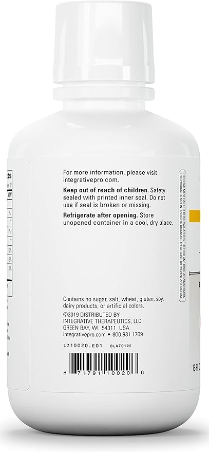 Integrative Therapeutics - Liquid Calcium Magnesium (2:1) - Bioavailable Mineral Forms - Orange Vanilla Flavored - 16 fl oz