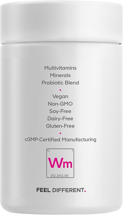 Codeage Women’s Multivitamin - Vitamins A, C, D3, E, B6, B12, Folate, Calcium, Magnesium, Iron, Dong Quai, Probiotics - 1 Capsule Per Serving - Daily Vitamin Pills for Women - Non-GMO - 30 Capsules