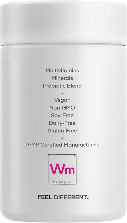 Codeage Women’s Multivitamin - Vitamins A, C, D3, E, B6, B12, Folate, Calcium, Magnesium, Iron, Dong Quai, Probiotics - 1 Capsule Per Serving - Daily Vitamin Pills for Women - Non-GMO - 30 Capsules