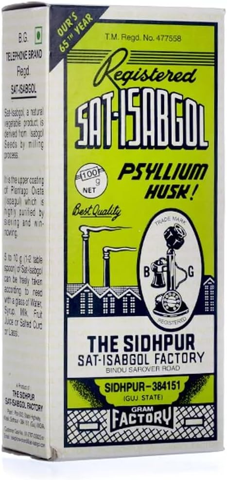 Sat-Isabgol Psyllium Husk, Isabgol Husk, SidhpuIsabgol Bhusi (Pack of 100g) 100% Natural Satisabgol, Isabgoloff White