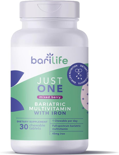 Bari Life Just One Chewable, Once Daily Bariatric Multivitamin and Iron