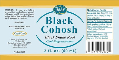 Baar Black Cohosh (Snakeroot) Fluid Extract, 2 Ounces