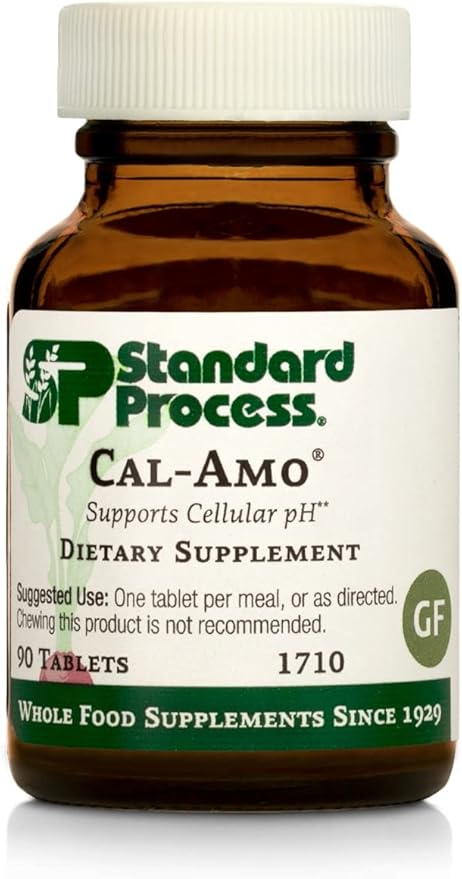 Standard Process Inc. Cal-Amo - Cellular pH Support and Lung Support Supplement with Magnesium Citrate, Calcium Chloride, Calcium Lactate, Ammonium Chloride - 90 Tablets