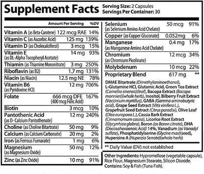 USCare Memory - Natural Memory Support Formulated with 40 Unique Nootropic with Phosphatidylserine, Choline, Bacopa Monnieri and Huperzine A