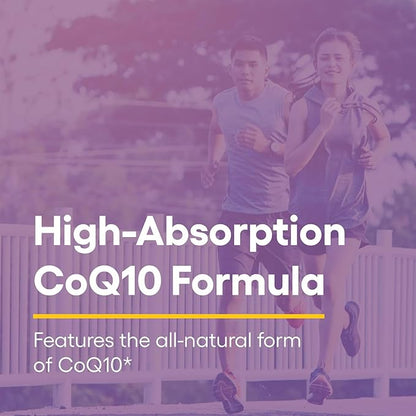 Natural Factors Coenzyme Q10 200 mg, Natural Coenzyme Q10 Supplement for Energy, Heart and Cognitive Support, 60 Softgels