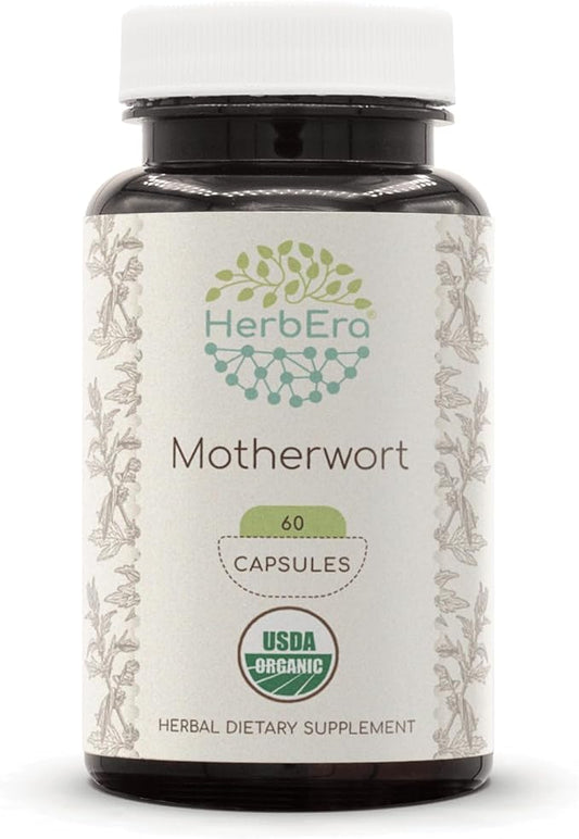 Motherwort USDA Organic 60 Capsules | Natural Herbal Supplement | Certified Organic Vegetarian Capsules and Organic Motherwort (Leonurus Cardiaca) Dried Herb (60 Capsules)