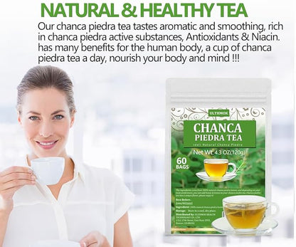 60 Premium Chanca Piedra Leaf Tea Bags, Stonebreaker/Stone Breaker tea, Made with 100% Natural Chanca Piedra Leaves, No Additives & Caffeine Free.
