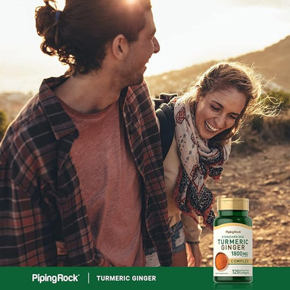 Piping Rock Turmeric and Ginger Supplement 1800mg | 120 Softgels | with Black Pepper Extract | Herbal Extract Complex | Non-GMO, Gluten Free