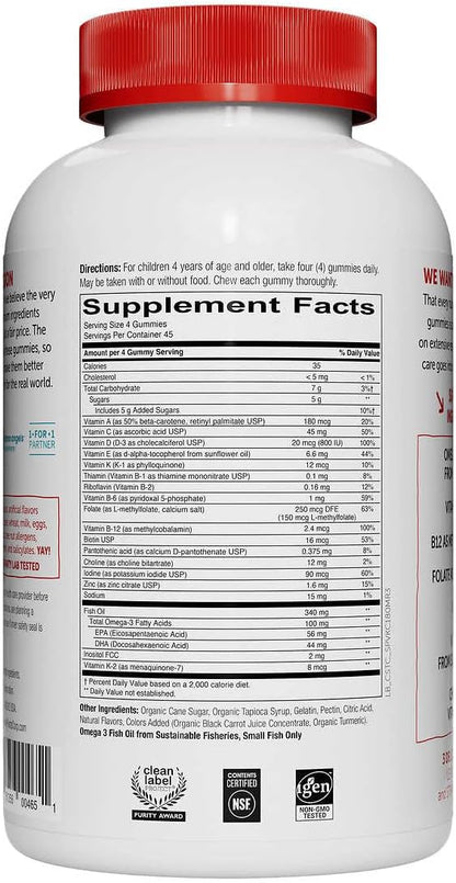 Smarty Pant Kids Complete Multivitamin, 180 Gummies Bundle, Multivitamin Plus Omega 3, Vitamin D3 and Vitamin B12, 45 Days Supply