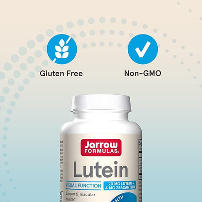 Jarrow Formulas Lutein 20 mg With Zeaxanthin, Dietary Supplement for Visual Function and Macular Health Support, 60 Softgels, 60 Day Supply