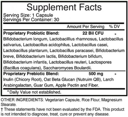Probiotic Daily: May Promote Optimal Immune System and Digestive Health. 30 Capsules.