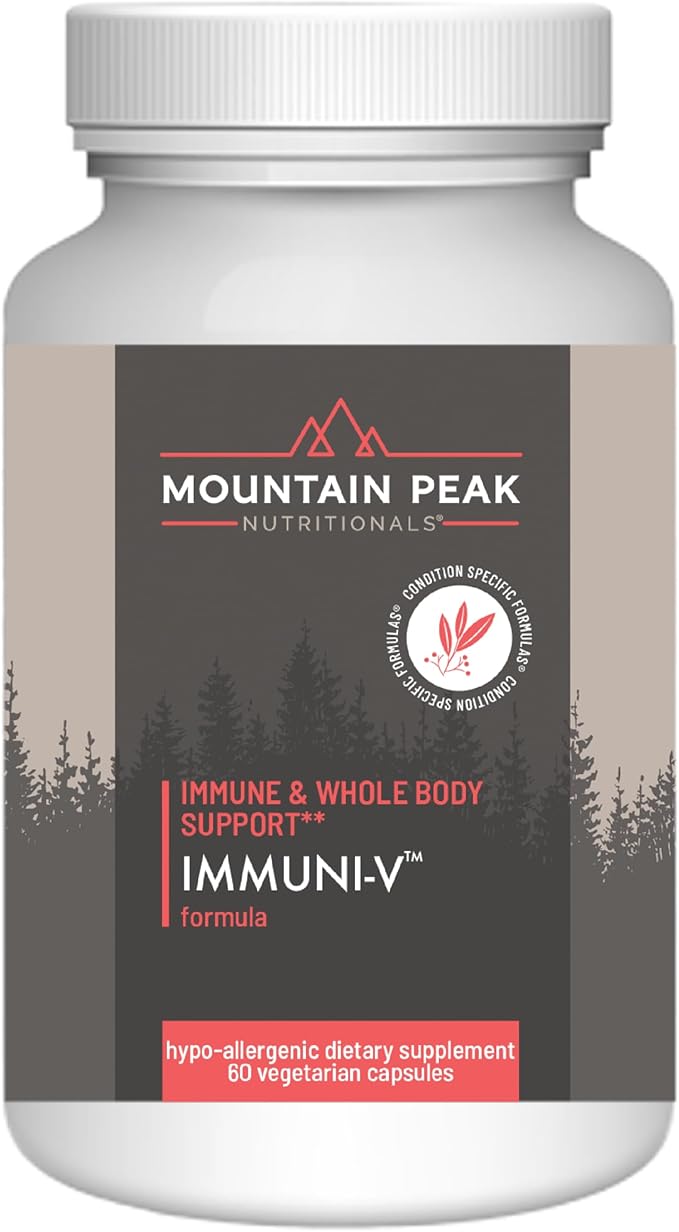 Mountain Peak Nutritionals Immuni-V - Immune System & Whole Body Support Supplement - Natural Antioxidant Booster with Humic Acid, Olive Extract, & Elderberry (60 Vegetarian Capsules)