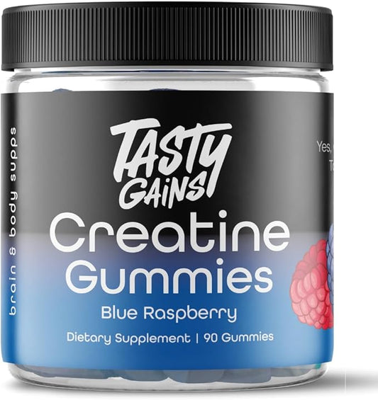 Creatine Infused Gummies, 90g of Creatine, Non-GMO, Vegan - Build Muscle & Boost Strength for Men & Women (1g Creatine Monohydrate Per Gummy) Made in USA