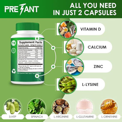 Calcium Capsules 130mg, High Absorption Calcium Supplement, Extra Strength, Bone and Muscle Health Supplement