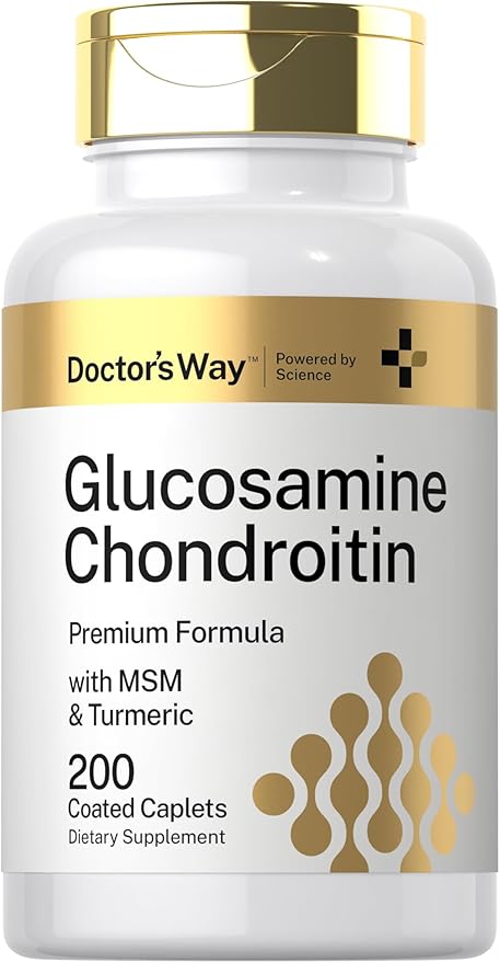 Doctor's Way Glucosamine Chondroitin Turmeric MSM | 200 Caplets | Advanced Support Complex | Non-GMO, Gluten Free Supplement