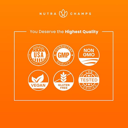 NutraChamps D3 with K2 MK7 Supplement for Heart & Bone Health | Vitamin D & K Complex | 5000 IU of Vitamin D 3 & 100 mcg of Vitamin K 2 MK-7 | 60 Vitamin K2 D3 Capsules