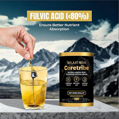CORETRIBE® Royal's People Choice Pure Himalayan Organic Shilajit Resin, Complex for Energy, Strength & Immunity, for Men & Women with True Gold Content, 30 Grams