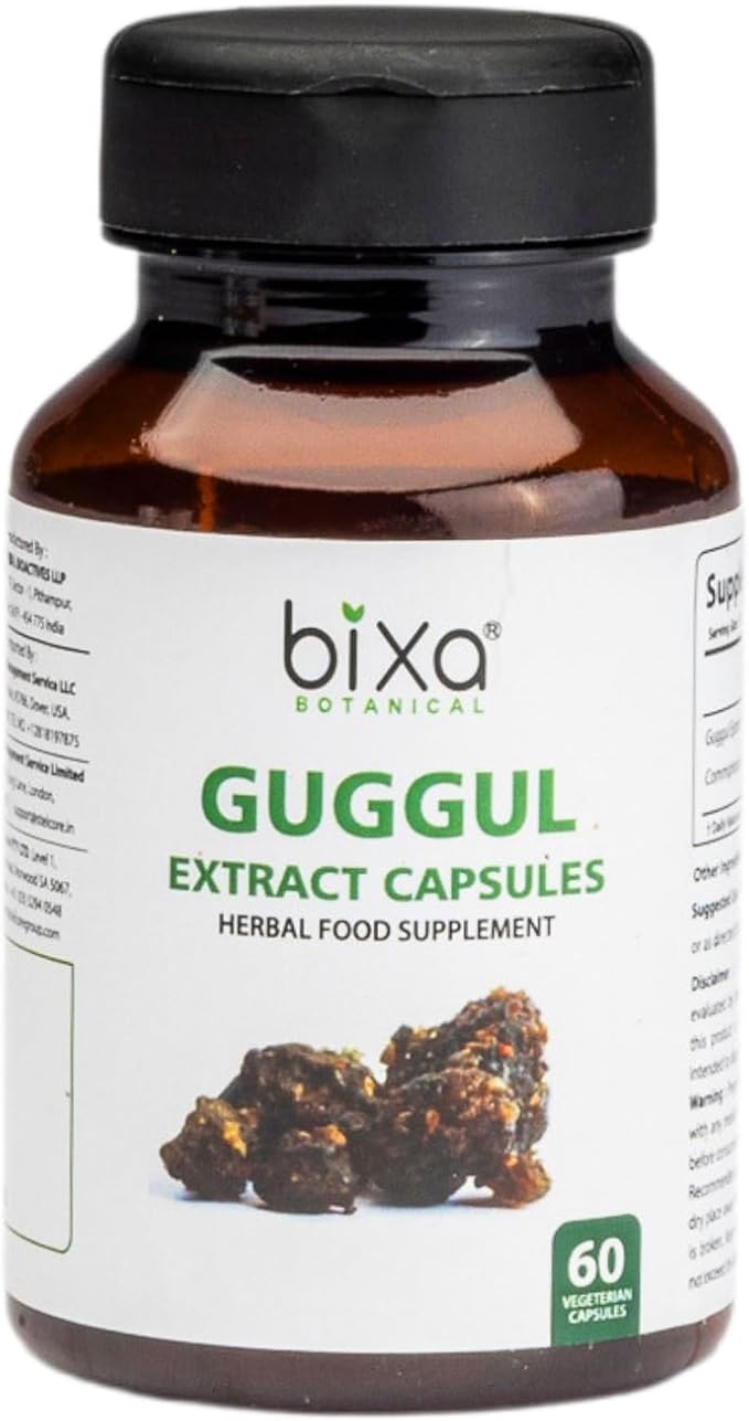 bixa BOTANICAL Ayurvedic Natural Herbal Supplement Guggul Extract, Pure Premium Quality Veg Capsules 60 Count (450mg)