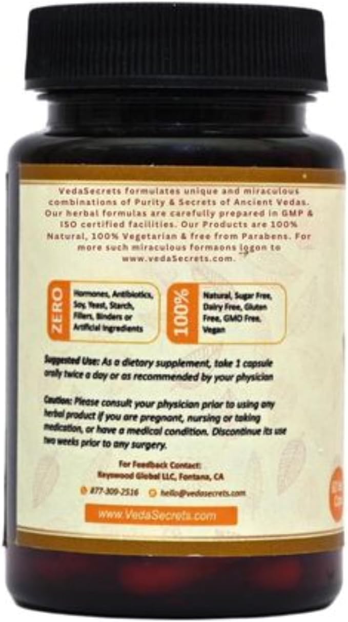 Arjuna Capsules 60 Count | Pure Terminalia Arjuna | Made with Organic Arjuna Powder | Arjuna Herbal Supplement | Ayurvedic Nutrition