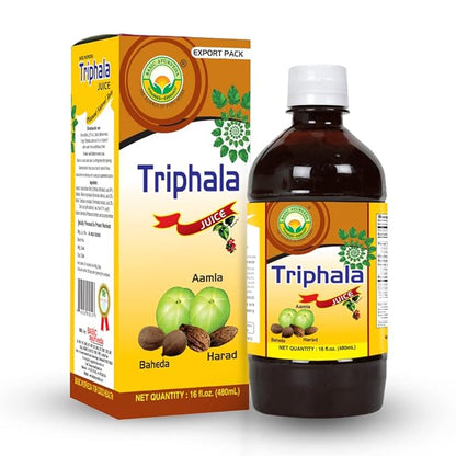 BASIC AYURVEDA Triphala Juice | 16.23 Fl Oz (480ml) | Organic Fruit Juice of Amla Bibhitaki & Haritaki | Natural Source of Vitamin C | for Healthy Hair & Digestion