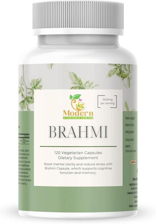 Brahmi Capsules – 120 Count | Herbal Brain & Wellness Support | Whole Green Superfood | Non-GMO, Gluten-Free