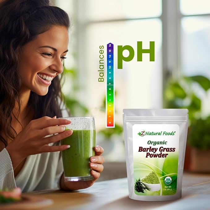 Z Natural Foods Organic Barley Grass Powder - USDA Organic Whole Food Green Blend for Energy Boost, Detox & pH Balance with Amino Acids, Minerals - Antioxidant Mix for Juice, Water, Smoothies, 5 lbs