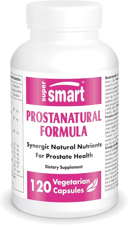 Supersmart - ProstaNatural Formula (Advanced Formula) - with Saw Palmetto, Nettle Root, Beta-Sitosterol - Prostate Supplement | Non-GMO & Gluten Free - 120 Vegetarian Capsules