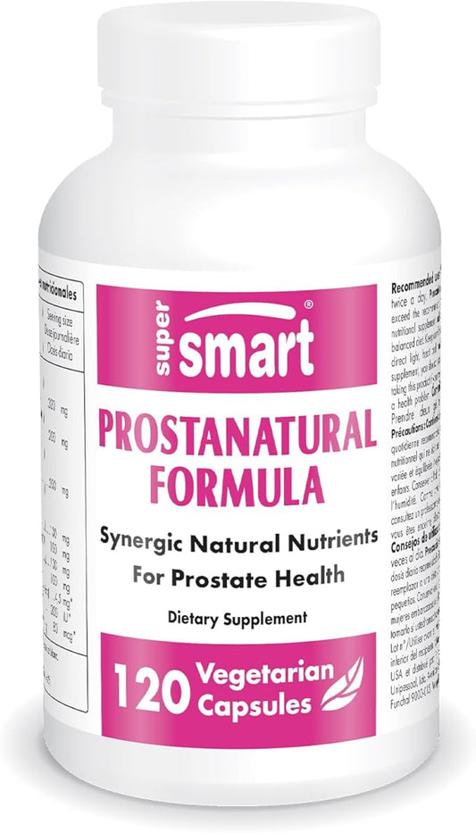 Supersmart - ProstaNatural Formula (Advanced Formula) - with Saw Palmetto, Nettle Root, Beta-Sitosterol - Prostate Supplement | Non-GMO & Gluten Free - 120 Vegetarian Capsules