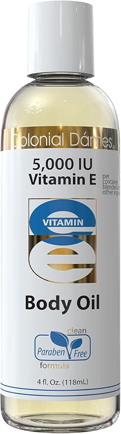 Colonial Dames 5,000 IU Vitamin E Oil Blend Skin Therapy Oil for Whole Body Vitamin E Body Oil for Hydrated Healthy Skin