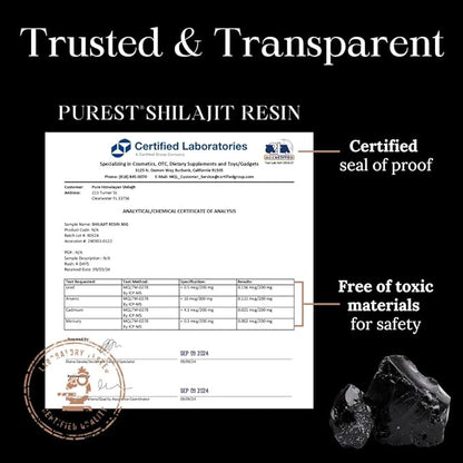 Pure Himalayan Shilajit, High Nutritional Potency, Grade A Shilajit Resin with 85+ Plant-Derived Trace Minerals and Fulvic Acid, Energy & Immune Suport for Men and Women, 3rd Party US Lab Tested (30g)