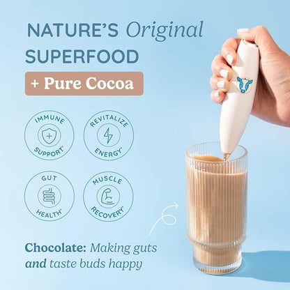 Colostrum Supplement Powder for Gut Health, Immune Support, Muscle Recovery & Wellness | Natural IgG Pure Whole Bovine Colostrum Superfood, Chocolate, 60 Servings