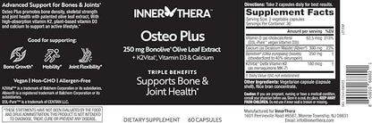 Osteo Plus 4-in-1 Comprehensive Supplement - Calcium with Vitamin D3, K2 and Bonolive - Supports Healthy Aging - Gluten-Free, Non-GMO, Vegan (60 Count)