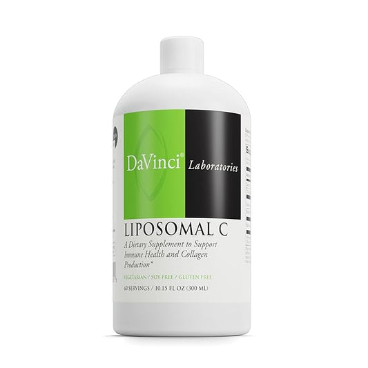 DAVINCI Labs Liposomal C - Collagen Production, Oxidative Stress & Immune Health Support* - Liposomal Delivery System - Gluten Free, Vegetarian - 10.15 oz (60 Servings)