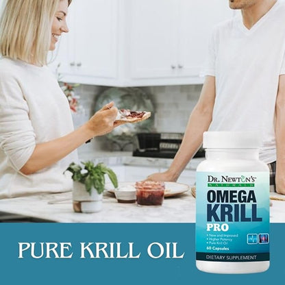 Dr. Newton’s Naturals OmegaKrill Pro EPA & DHA, Omega 3, Pristine Krill Oil – Brain, Joints, Eyes - 60 Softgels