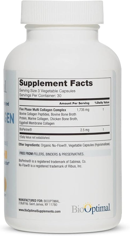 Multi-Collagen Supplement Capsules, Types I, II, III, V, & X Collagen, 90 Capsules