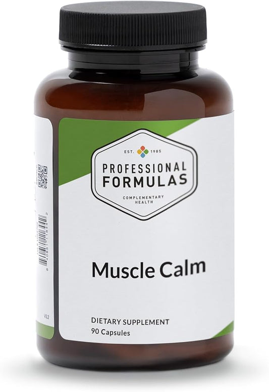 Professional Formulas Muscle Calm - Support Healthy Muscles and Mobility* with Valerian Root, Wild Yam, Cramp Bark, Calcium & Magnesium - Vegetarian, Gluten Free, Hypoallergenic, 90 Capsules