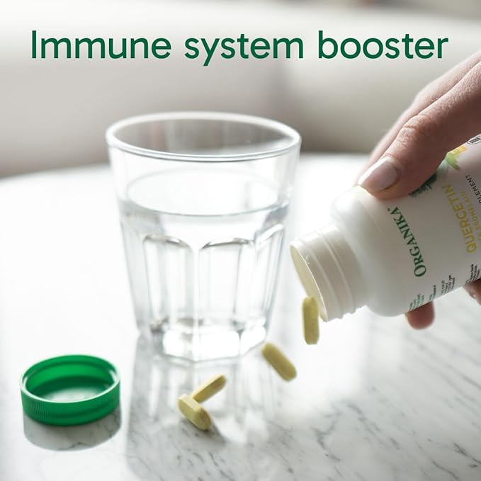 Organika Quercetin with Bromelain Supplement (120 Tablets): High-Absorption Bromelain Quercetin Supplement for Defenses, Seasonal Allergies, Mobility, & Clear Airways