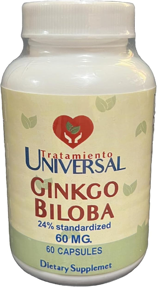 Ginkgo Biloba 60 Capsules |Premium Brain Health Supplement | for Enhanced Cognitive Function | Memory Support | Mental Clarity | Cardiovascular Health
