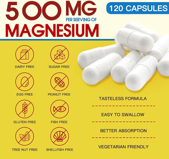 ZEBORA Magnesium Complex Supplement 500mg, 10 in 1 Chelated Magnesium - Magnesium Glycinate, Citrate, Malate, Plus More, with Vitamin D3 & Zinc for Nerve, Muscle & Bone Support, Vegan 99 Capsules