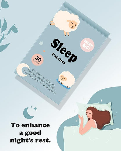 Sleep Patches, 30 Pack Upgraded Deep Sleep Patches for Adults, All Natural Deep Patch, for Men and Women, Cruelty Free Water Resistant Patch That Last All Night