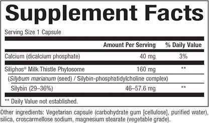 Natural Factors HerbalFactors Premium Milk Thistle, Liver Health Formula, 60 Capsules
