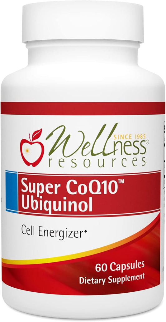 Wellness Resources Super CoQ10 Ubiquinol - CoQH-CF® Patented Stable and Crystal-Free, Soy-Free (100mg, 60 Capsules)
