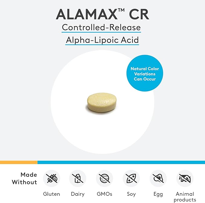 XYMOGEN ALAmax CR - Alpha Lipoic Acid 600mg Tablets - ALA Supplement with Biotin - Support Healthy Antioxidant Activity & Glutathione Levels for Natural Detox (60 Tablets)