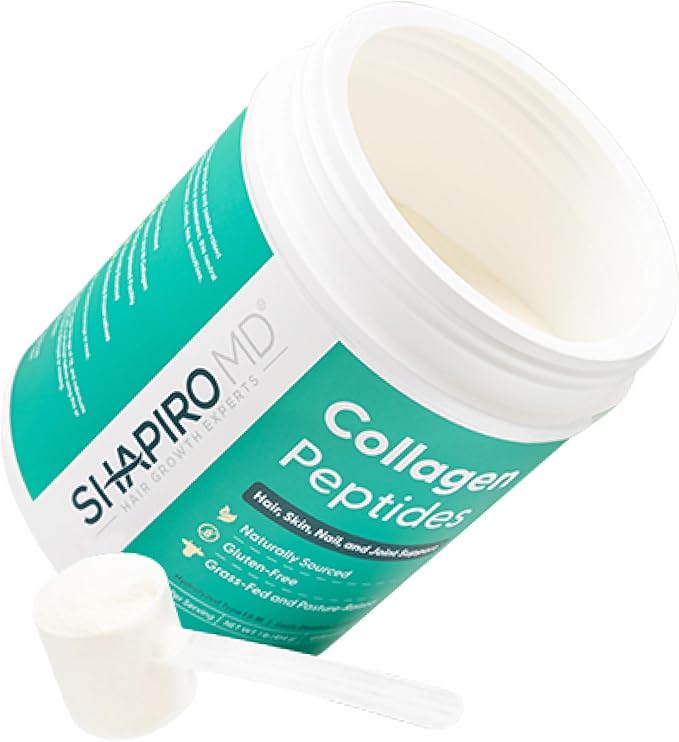 Shapiro MD Hair Growth Experts Collagen Peptides Powder, Collagen Powder Supplement for Hair, Skin, Nails and Joint Support, I & III Hydrolyzed Collagen for Easy Absorption, 11g Collagen - 16 oz.