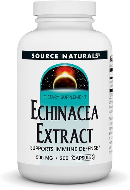 Source Naturals Echinacea Root Extract - Supports Immune Defense* - 500mg - 200 Capsules