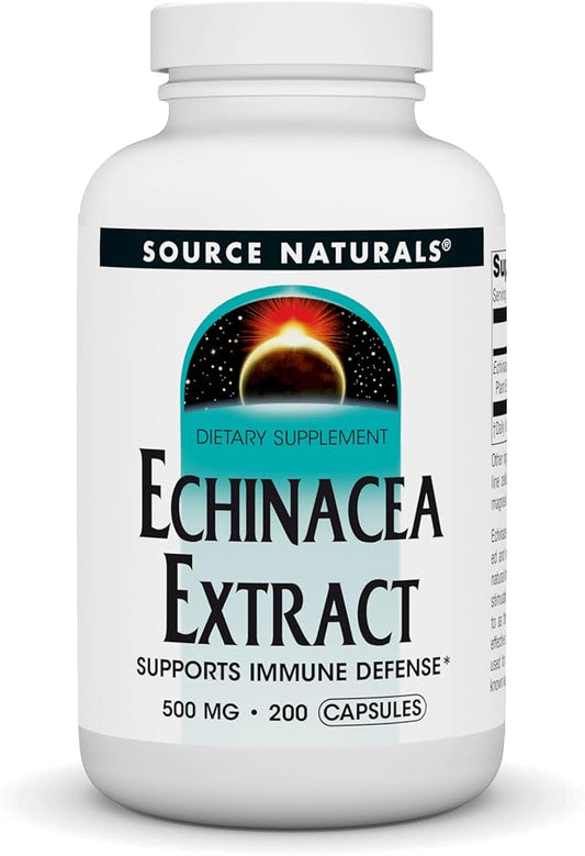 Source Naturals Echinacea Root Extract - Supports Immune Defense* - 500mg - 200 Capsules