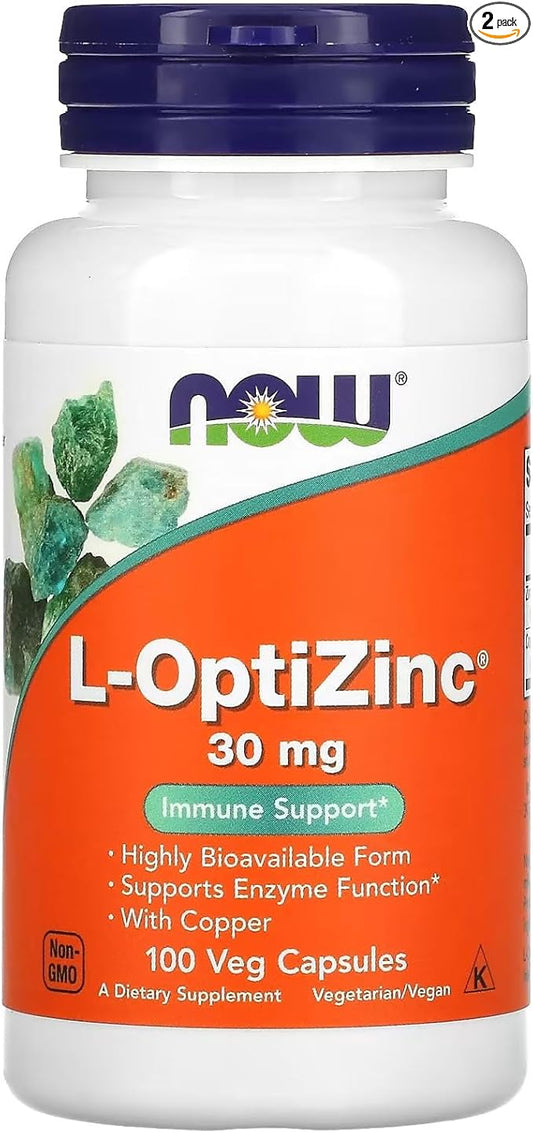 Now Foods: L-Optizinc Immune Support 30 mg, 100 Caps (2 pack)