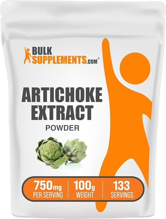 BulkSupplements.com Artichoke Extract Powder - Herbal Supplement, Artichoke Supplement - Vegan & Gluten Free, 750mg per Serving, 100g (3.5 oz) (Pack of 1)