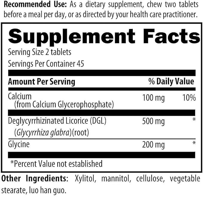 Designs for Health Deglycyrrhizinated Licorice Root Chewables - DGL Synergy 500mg Licorice Supplement to Support Digestion - Pleasant-Tasting, Non-GMO + Sugar Free (90 Chewable Tablets)