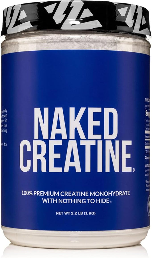 NAKED Pure Micronized Creatine Monohydrate – 200 Servings, 1,000g Bulk – Vegan, Non-GMO, Gluten & Soy Free - Muscle Building, Strength Training, Gym & Fitness Supplement